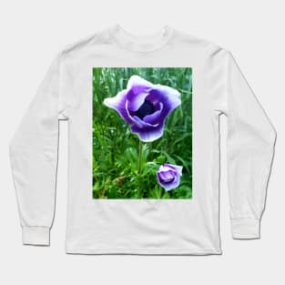 Delicate purple and white anemones Long Sleeve T-Shirt